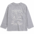 T-shirt ample en coton imprimé chiné foncé à manches longues avec col montant et motif ludique pour enfants de 1 à 13 ans