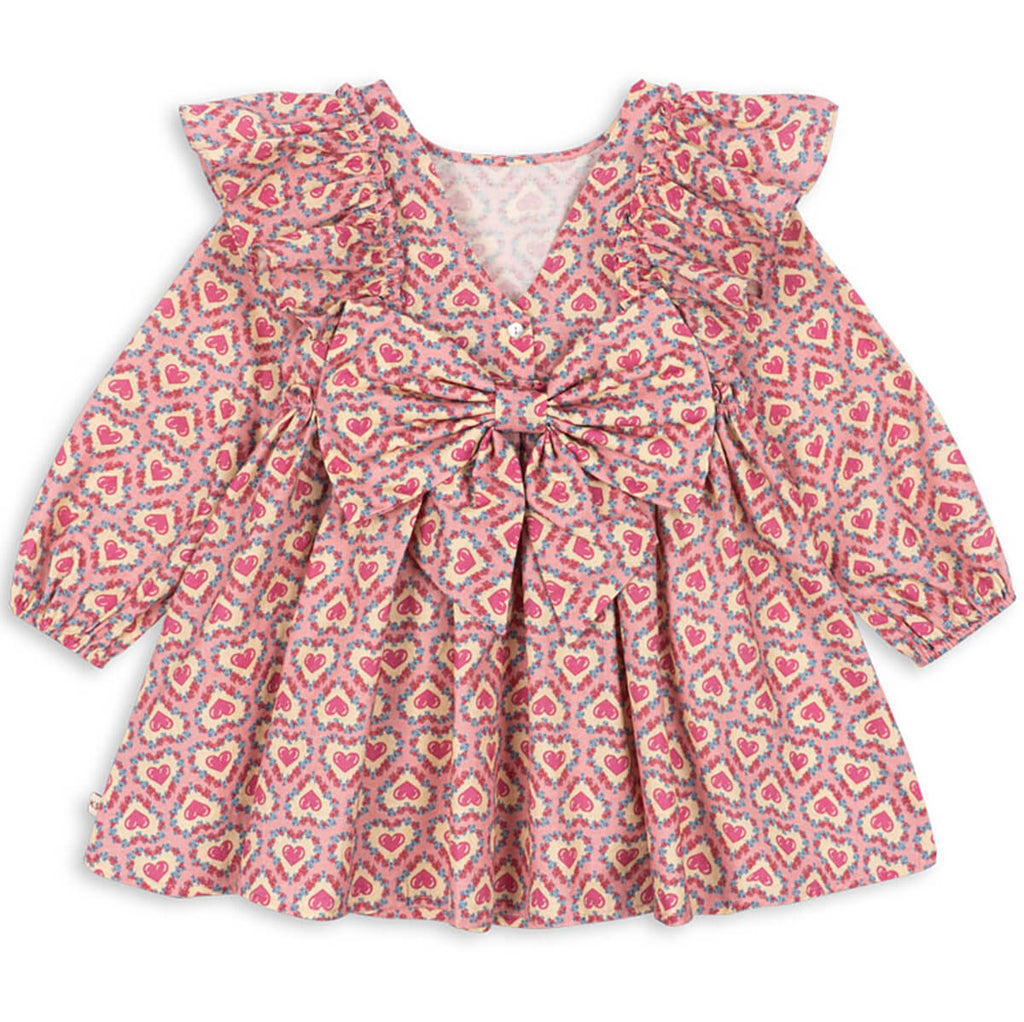 Robe Romantique en Coton Bio avec Nœud, Manches Volumineuses et Détails à Volants pour Enfants de 2 à 8 Ans