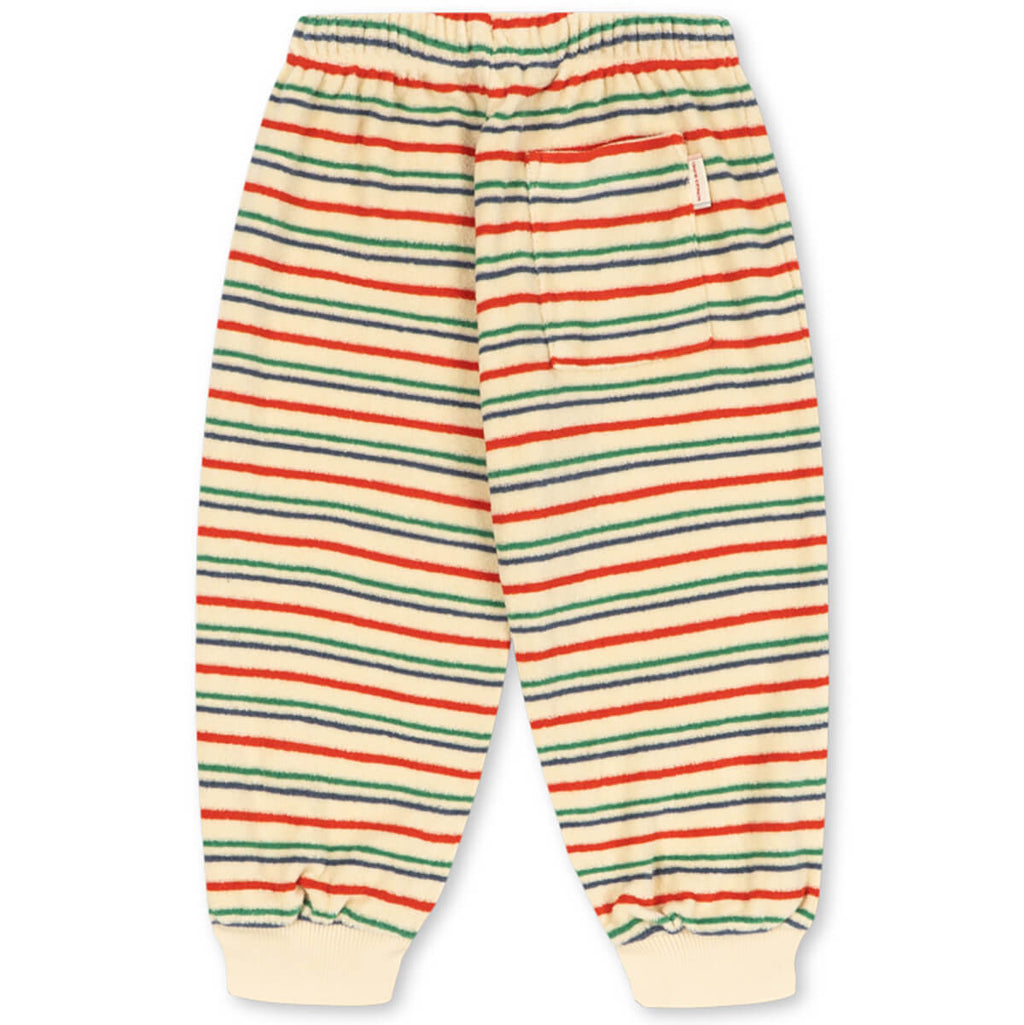 Pantalon de survêtement en coton biologique Casual Kick Stripe avec cordon de serrage et coupe fuselée pour enfants de 1 à 11 ans