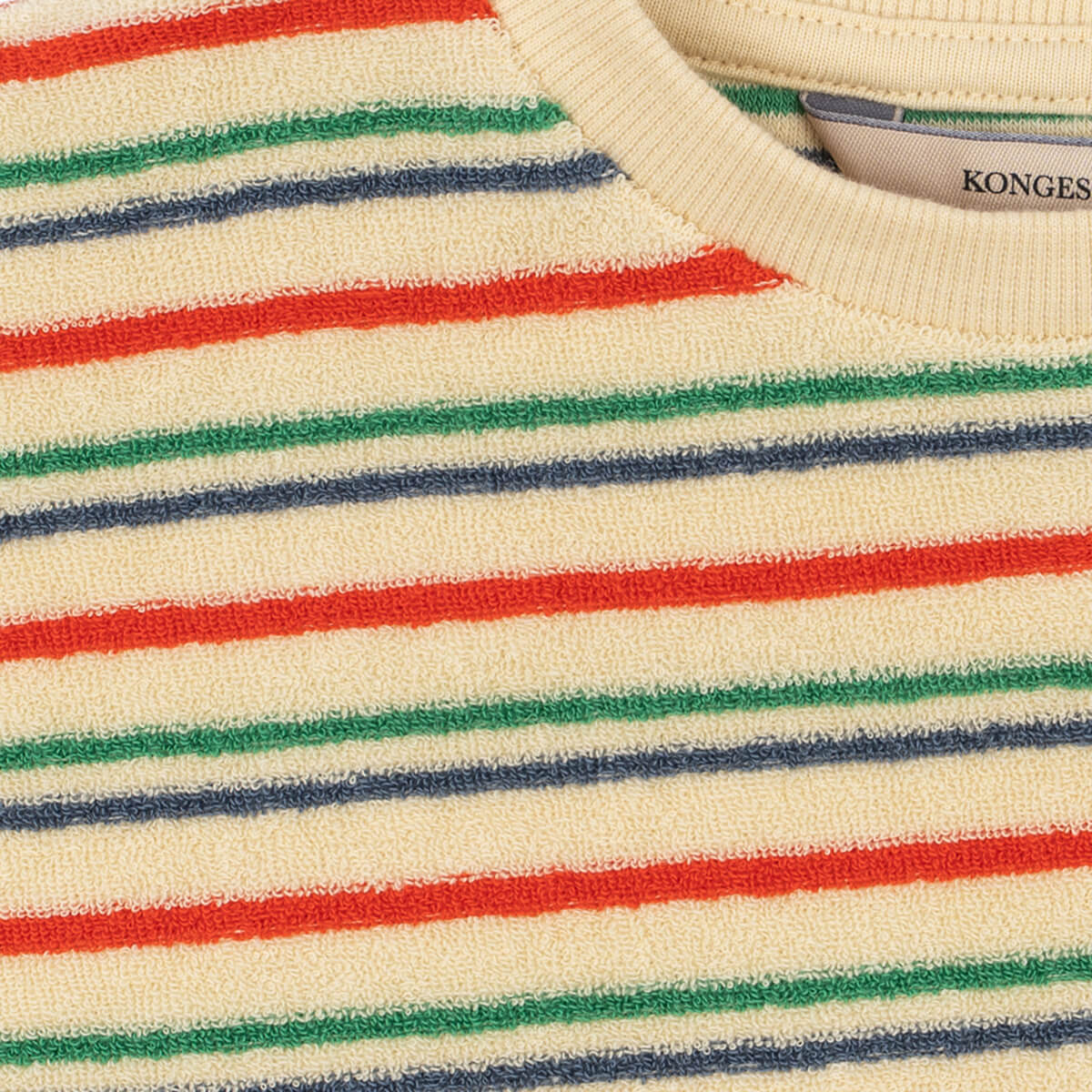 Sweat-shirt ras du cou en coton biologique rayé avec épaules tombantes et toucher brossé pour enfants de 1 à 11 ans