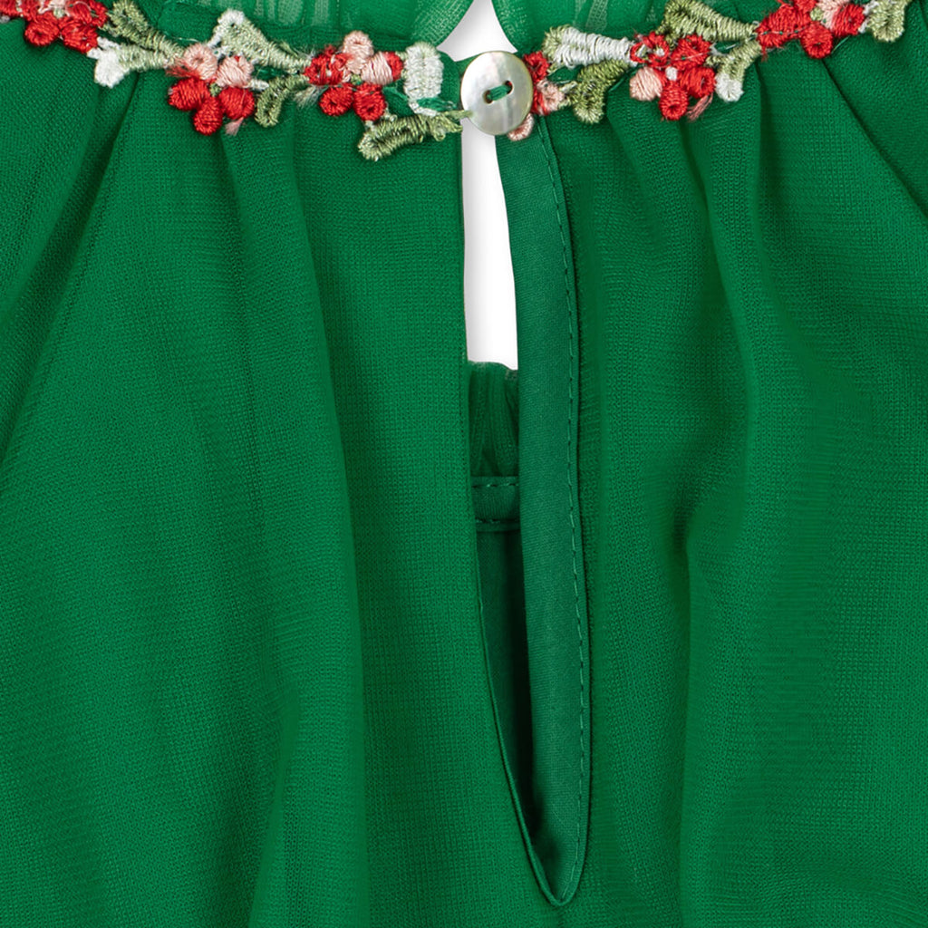 Robe en tulle de polyamide à fleurs de jardin romantique et formel avec manches bouffantes et appliqués de fleurs pour enfants de 2 à 8 ans