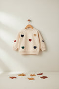 Sweat-shirt décontracté en coton biologique éponge multicolore avec col rond classique et intérieur brossé pour enfants de 1 à 11 ans