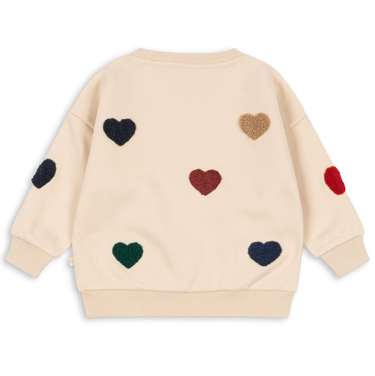 Sweat-shirt décontracté en coton biologique éponge multicolore avec col rond classique et intérieur brossé pour enfants de 1 à 11 ans