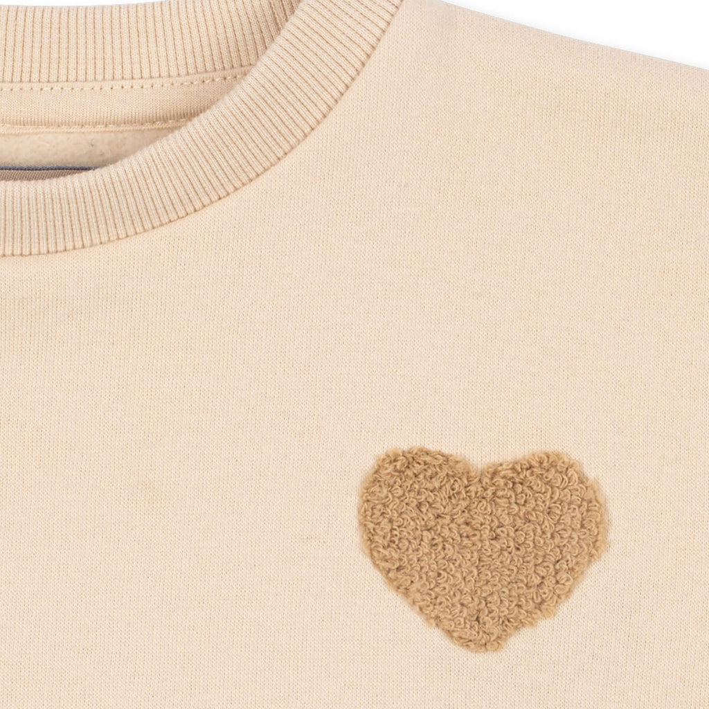 Sweat-shirt décontracté en coton biologique éponge multicolore avec col rond classique et intérieur brossé pour enfants de 1 à 11 ans