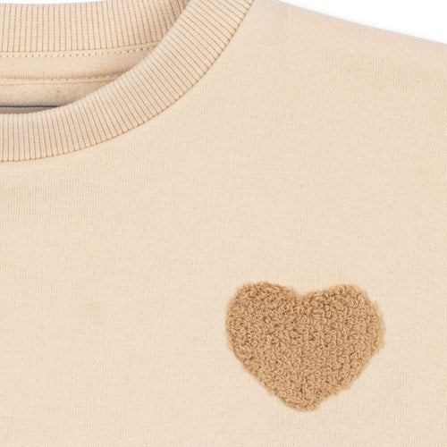 Sweat-shirt décontracté en coton biologique éponge multicolore avec col rond classique et intérieur brossé pour enfants de 1 à 11 ans