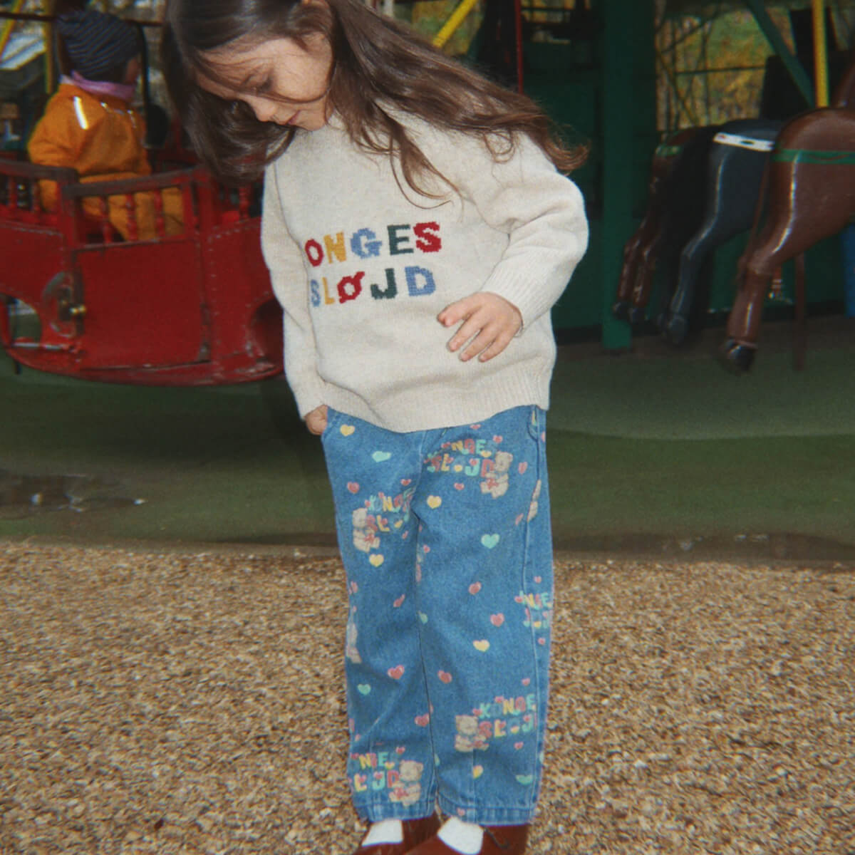 Pantalon à Volants en Jean de Coton Bio avec Taille Élastiquée pour Enfants de 1 à 11 Ans