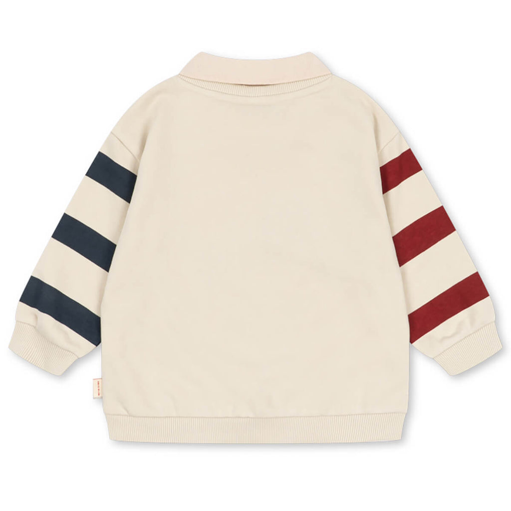 Sweat-shirt décontracté en coton biologique marron à pois, avec épaules tombantes et coupe ample, pour enfants de 1 à 11 ans