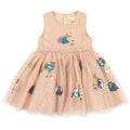 Robe Festive en Tulle Pailleté Étoiles Arc-en-Ciel à Effet Scintillant et Bouton Nacre pour Enfants de 2 à 8 Ans