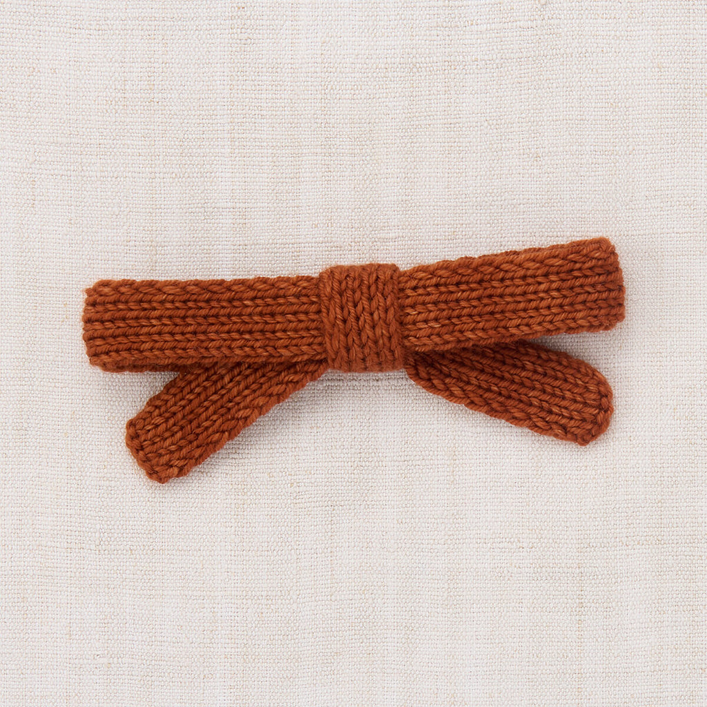 Pince à cheveux tricotée main en laine Mérinos, grand nœud avec pince crocodile pour filles