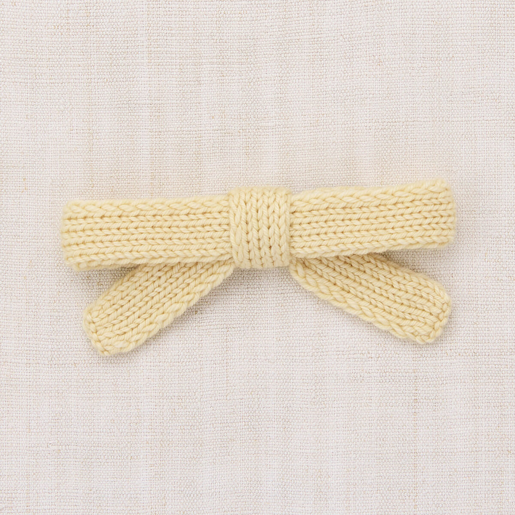 Barrette à Cheveux Nœud Géant Tricotée Main en Laine Mérinos Artisanale Shortbread avec Pince Alligator pour Filles