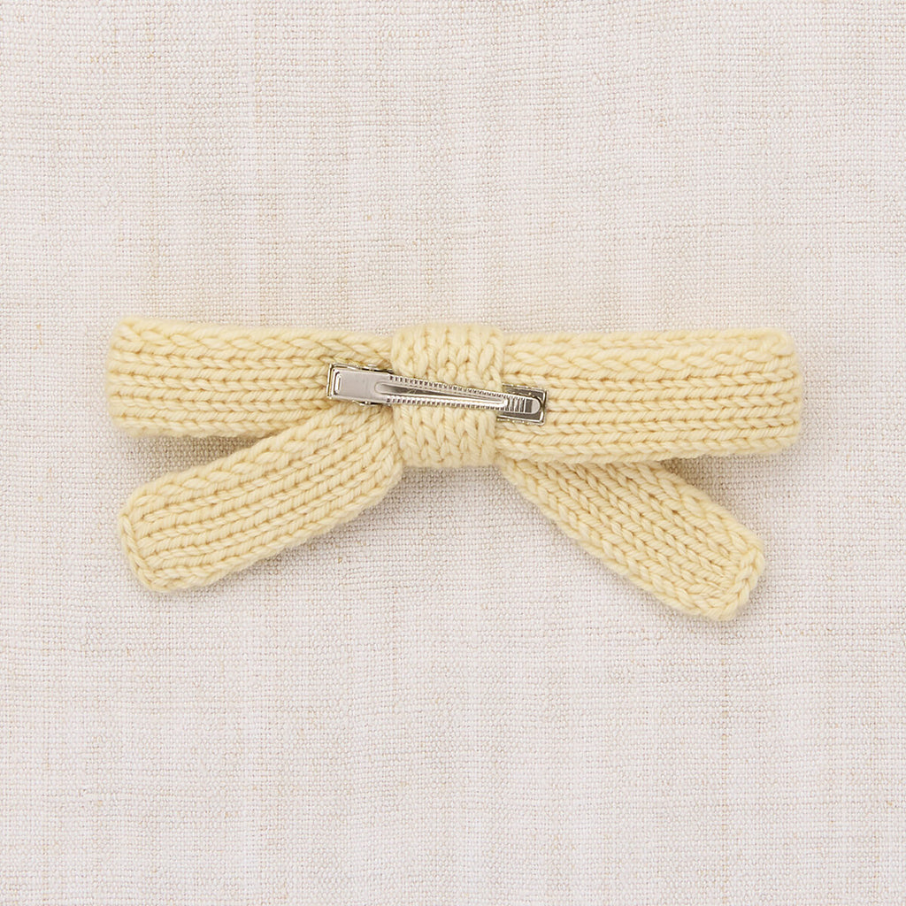Barrette à Cheveux Nœud Géant Tricotée Main en Laine Mérinos Artisanale Shortbread avec Pince Alligator pour Filles