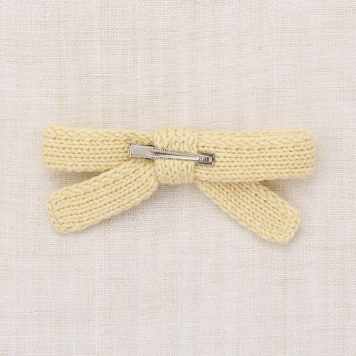 Barrette à Cheveux Nœud Géant Tricotée Main en Laine Mérinos Artisanale Shortbread avec Pince Alligator pour Filles