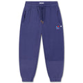 Pantalon de jogging sportif enfant en coton biologique bleu éclipse avec détails coupés-cousus et taille élastiquée, 2-14 ans