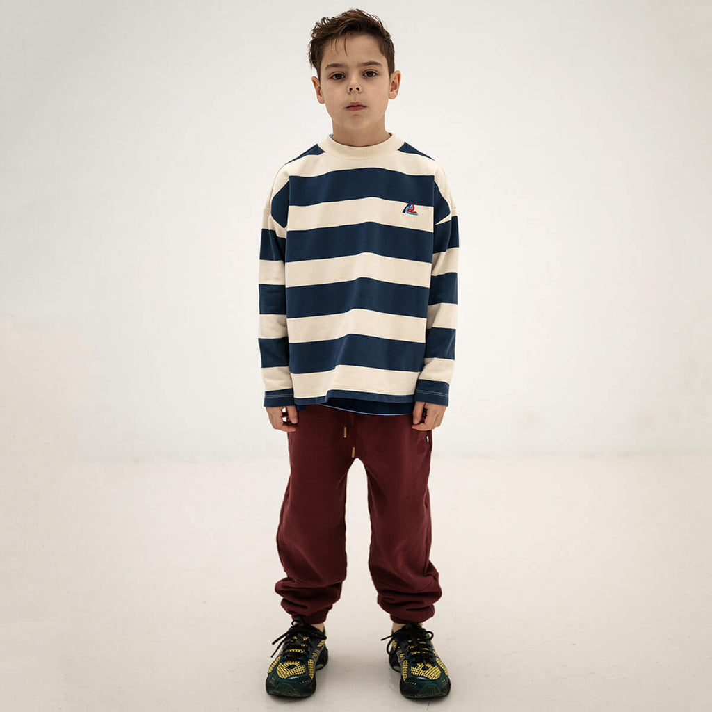 Joggers Sportifs en Coton Biologique avec Détails de Couture et Coupe Décontractée pour Enfants de 2 à 14 Ans