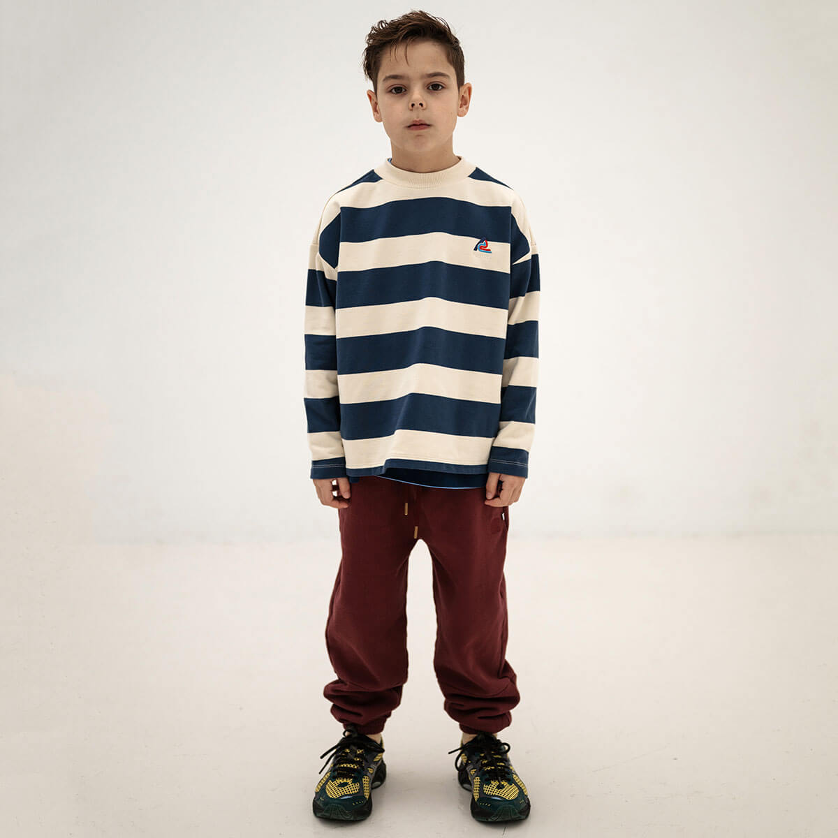 Joggers Sportifs en Coton Biologique avec Détails de Couture et Coupe Décontractée pour Enfants de 2 à 14 Ans