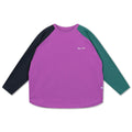 T-shirt ample à manches longues en coton biologique à blocs de couleurs pour enfants de 2 à 14 ans