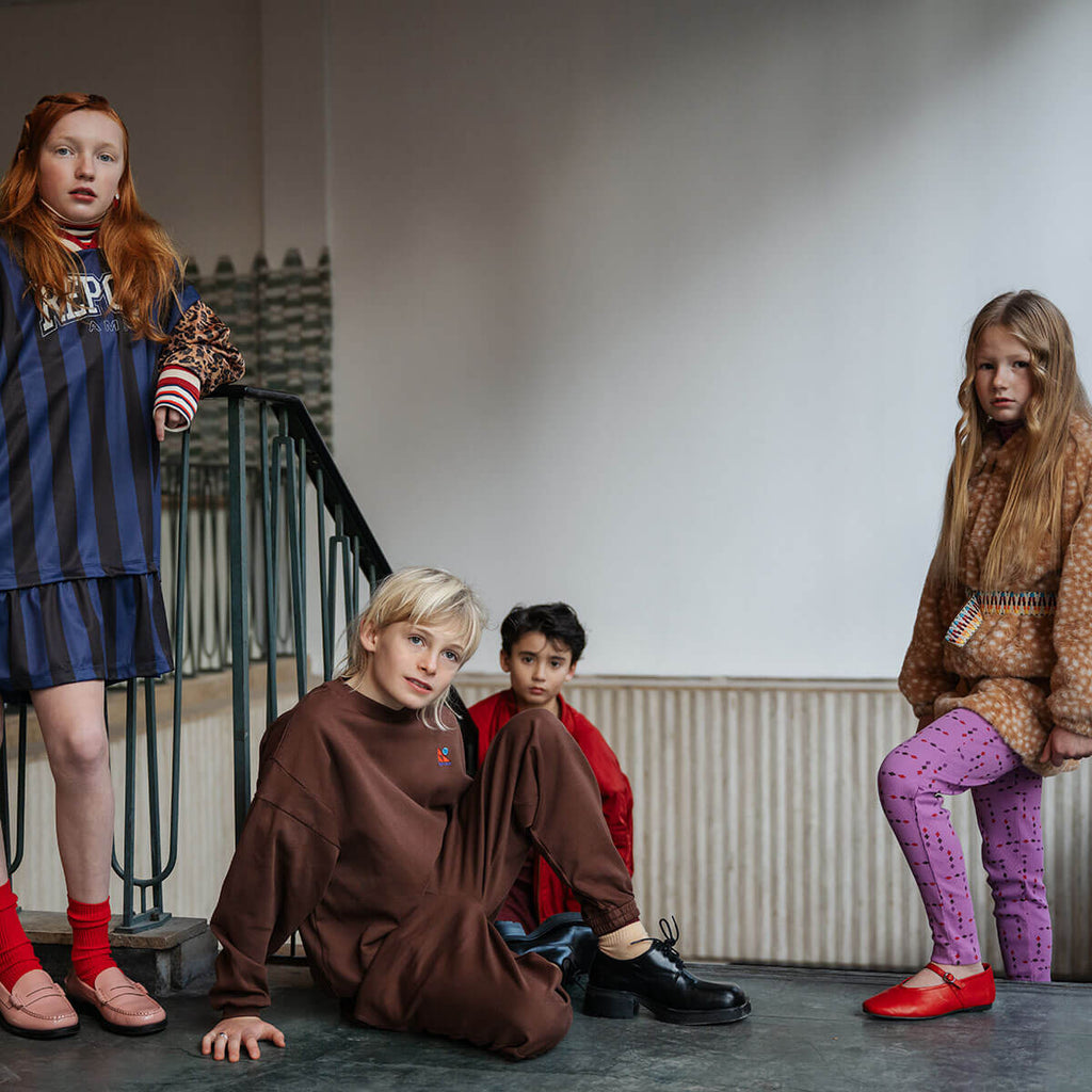 Pantalon de jogging en coton biologique "Pur Chocolat" décontracté, avec taille élastiquée et cordon de serrage, pour enfants de 2 à 14 ans