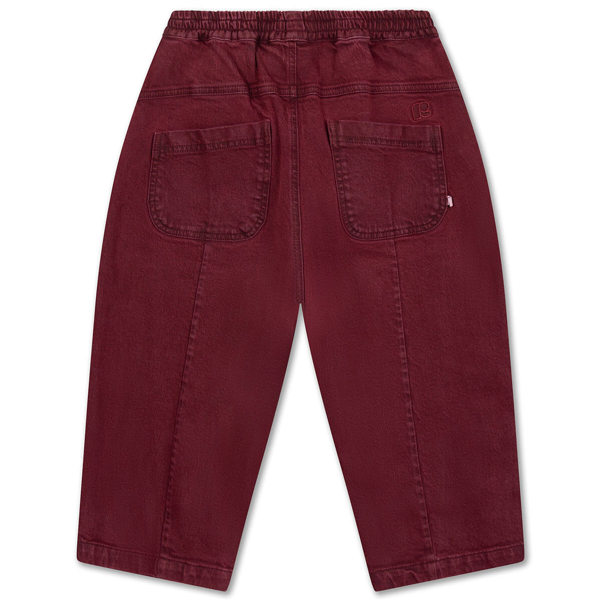 Pantalon large décontracté en denim de coton bio Prune cendré avec taille élastique pour enfants 2–14 ans
