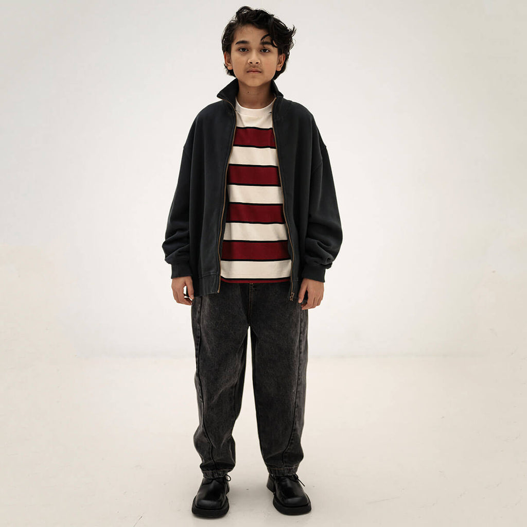 Pantalon Large Gris Ardoise par