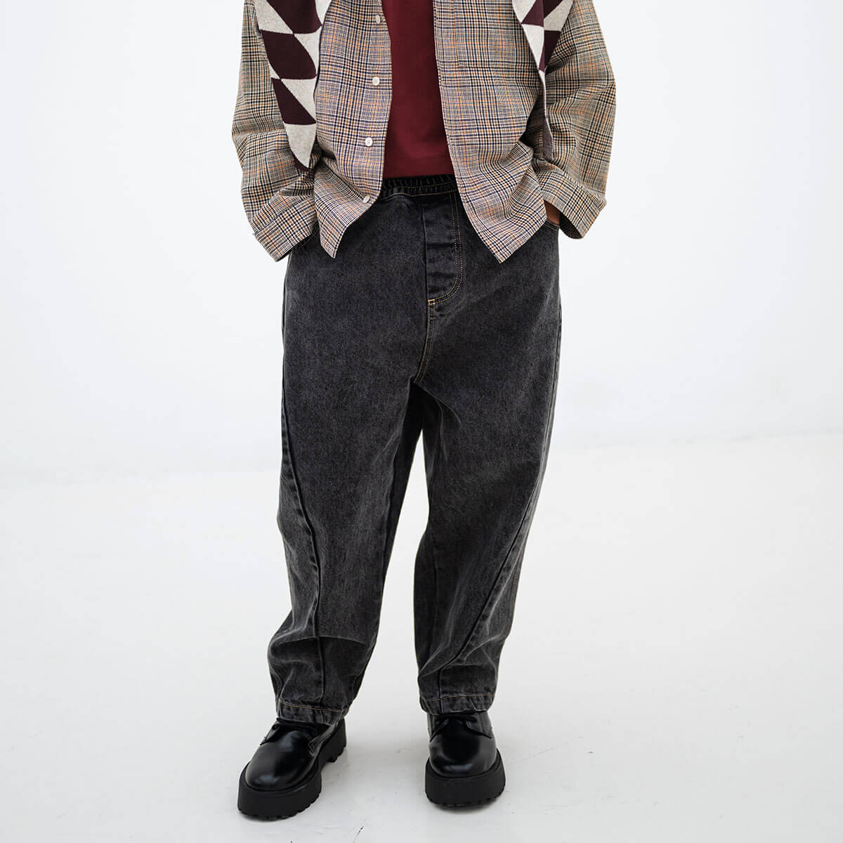 Pantalon Large Gris Ardoise par
