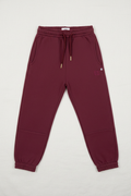 Flat lay joggers on linen background